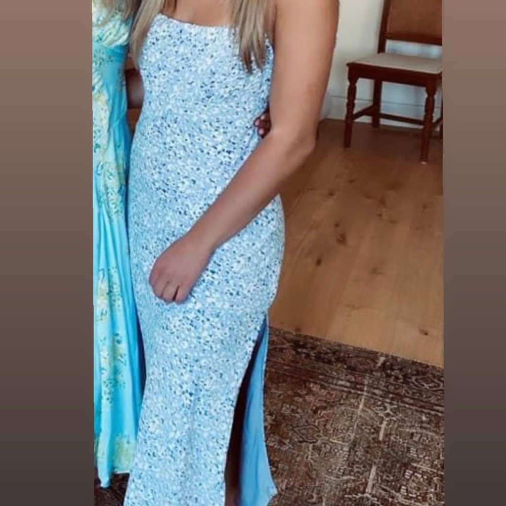 Abercrombie Blue Floral Midi Dress